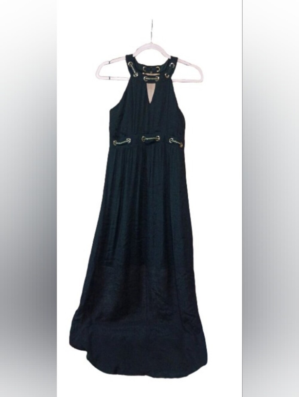 THALIA SODI BLACK HALTER MAXI DRESS